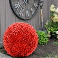 thumbnail image 5 of LBJTAKDP Flower Grass Ball, Artificial Grass Ball Flower Garland, Round Faux Grass Balls Hanging Garden Topiary Balls Ceiling Decoration Christmas, Red, 5 of 5