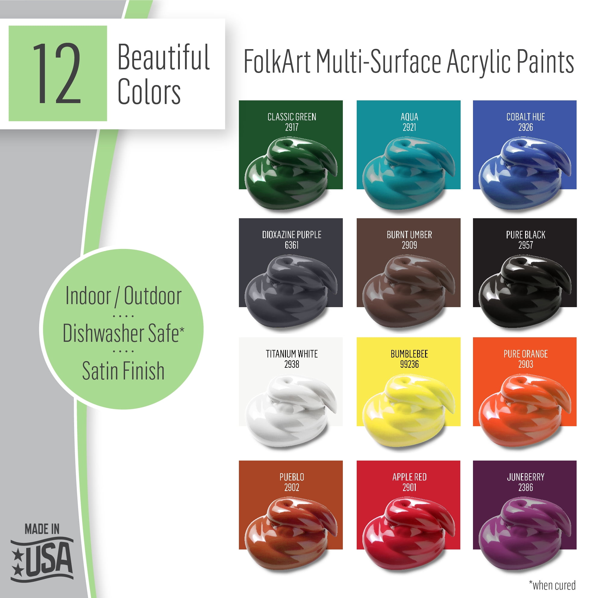 FolkArt One Stroke Acrylic Craft Paint Kit, Birds and Blossoms, 32 Piece