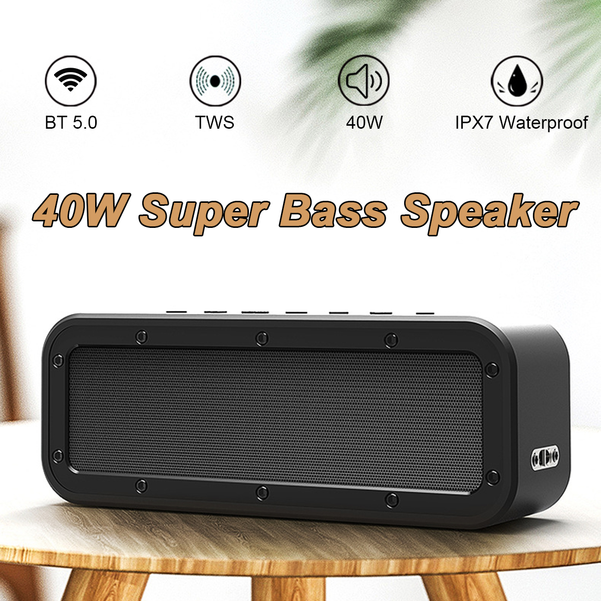 40W 6600mAh Portable bluetooth V5.0 