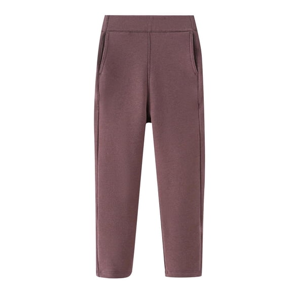 Leggings for Toddler Girls High Waisted Elasticity Basic Solid Color Fashion Straight Yoga Pants Coffee 2 Years