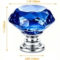 thumbnail image 2 of IQUALITE 12 Pack Diamond Crystal Glass Drawer Knobs 30mm Aluminum Base Cabinet Hardware, Blue, 2 of 5