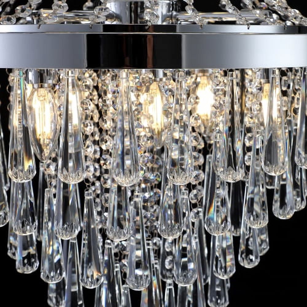 ACE-LIGHTS,Chrome Crystal Chandeliers(Bulbs Not Included),Large Contemporary Luxury Ceiling Lighting for Living Room,Dining Room,Bedroom,Hallway(Chrome)