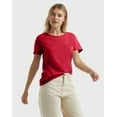 thumbnail image 2 of Hanes Perfect-T Women's Cotton Crewneck T-Shirt Deep Red XL, 2 of 5