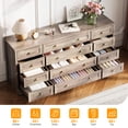 thumbnail image 4 of Wooden Dressers for Bedroom with 12 Drawers, Wide TV Stand Dresser for 65 in TV, Chest of Drawers, Wood Modern Clothes Storage Organizer for Living Room, Hallway, Grey, 4 of 7