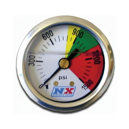 - Nitrous Express 15508 Nitrous Pressure Gauge; 0-1500 psi;