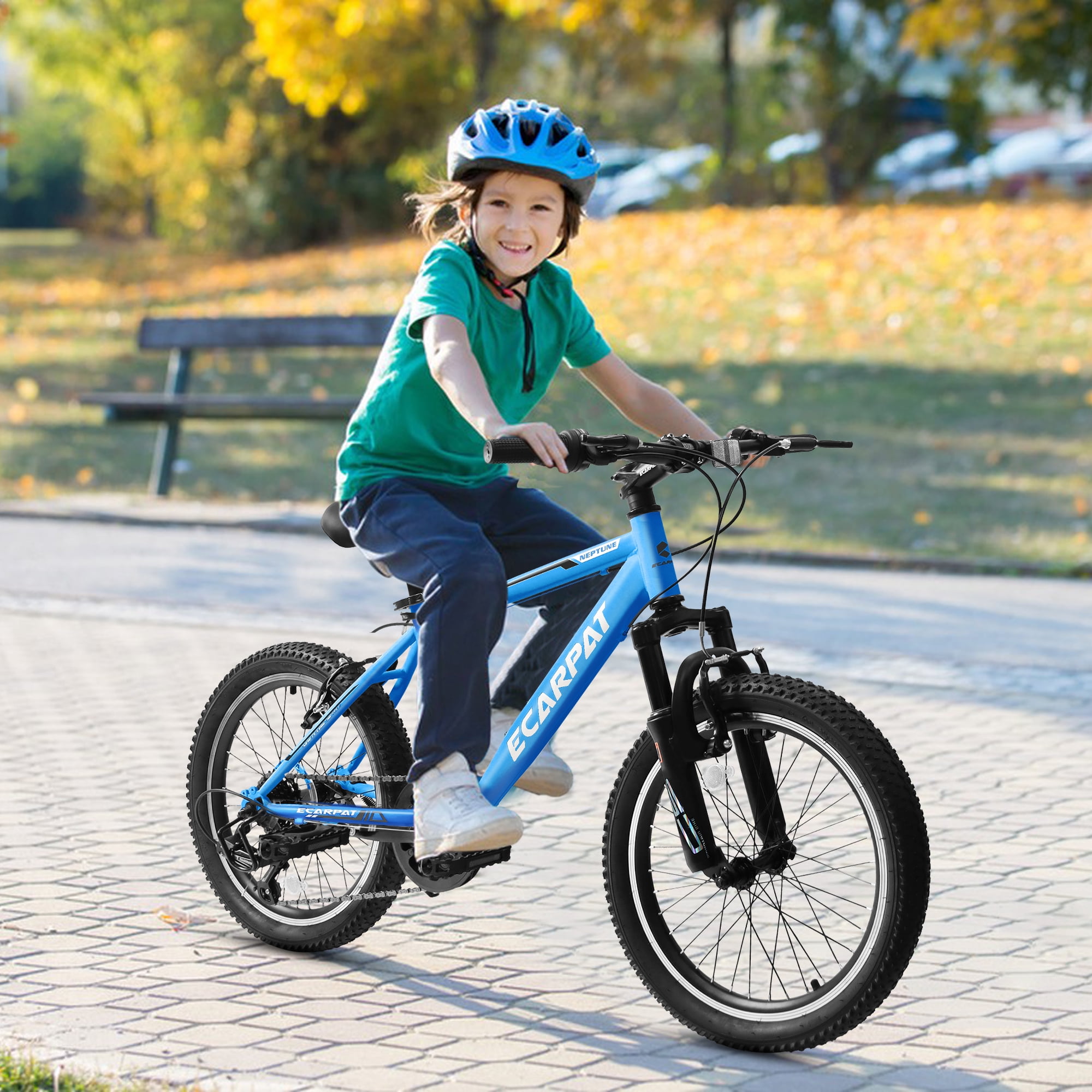 20" Mountain Bike with Shimano 7-Speed Gears, Front Suspension,Blue
