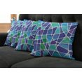 thumbnail image 5 of Ambesonne Abstract Throw Pillow Cover 4 Pack, Mosaic Trippy Vivid, 20", Jade Green Royal Blue, 5 of 5