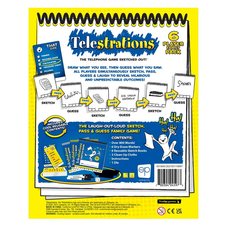 Telestrations 6-Player Family Party Game, by USAopoly Telestrations 6-Player Family Party Game, by USAopoly