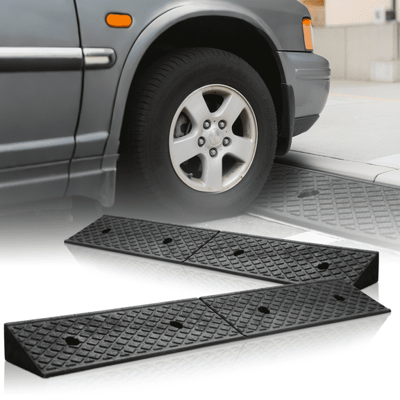 Magshion 2 Pieces Rubber Curb,3" Rise 39" Length Heavy Duty Loading Driveway Ramp for Cars, Wheelchair