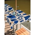 thumbnail image 2 of Square Outdoor Tablecloth with Umbrella Hole Blue Geometric Outside Table Cloth Waterproof Patio Table Cover Botanical Abstract Color Block Zipper Tablecloths for Picnic Party Camping 54x54 Inch, 2 of 8