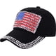 thumbnail image 2 of USA Bling Gorra de béisbol Sparkle Bandera Americana Sombrero para Hombres Mujeres Hip Hop Gorras Negro oso de fresa Electrónica, 2 of 5