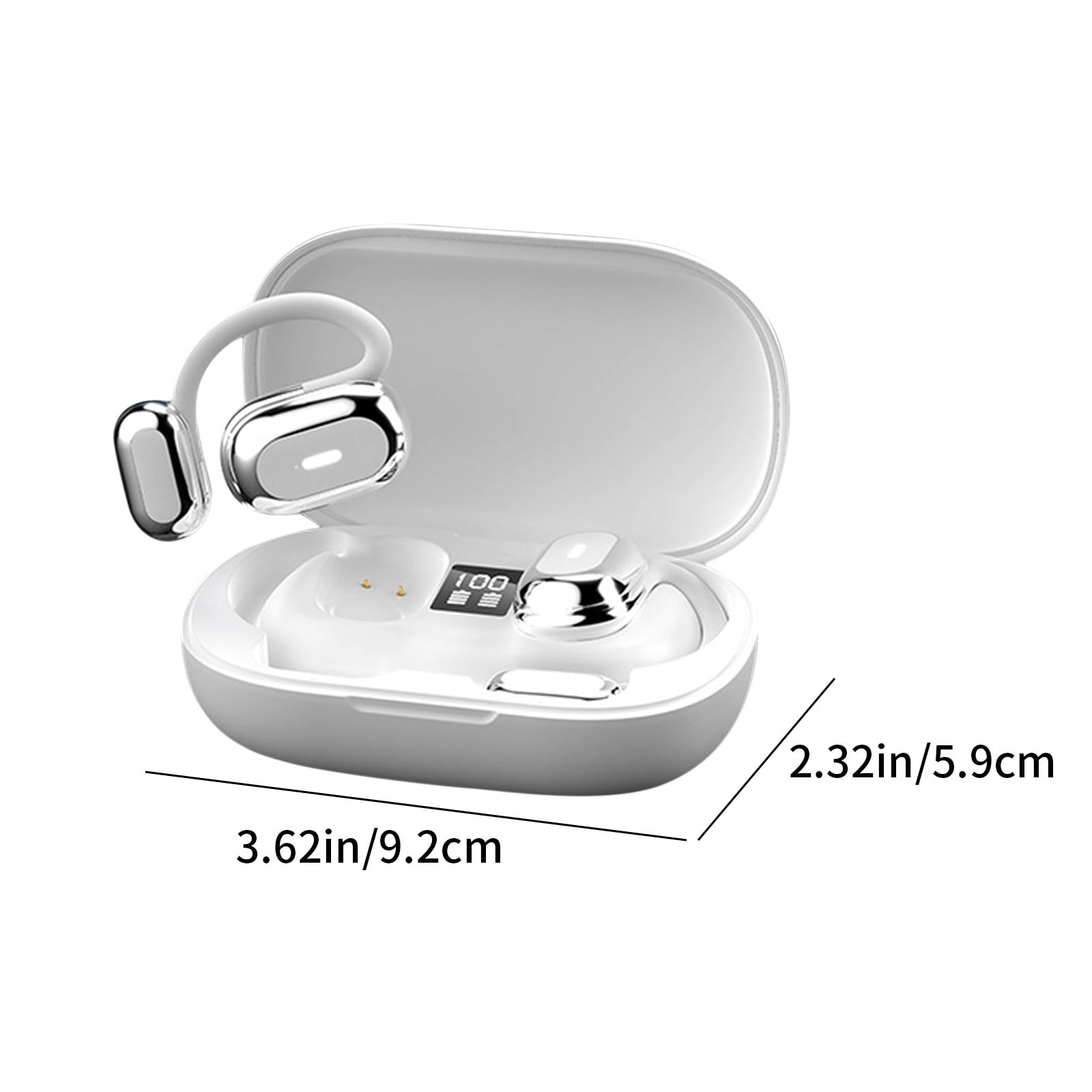 Open Ear AC210 Headphones, Bluetooth 5.4 Earphones Stereo Sound, Wireless Headphones 30 Hours Playback, Type-C Charging, IPX5 Waterproof Open Ear Earbuds(White)