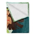 thumbnail image 2 of Hula Girl Soft Flannel Fleece Throw Blanket, Woman Dancing on Sandy Beach Surfing Waves Aloha Palm Trees Hello Summer, Cozy Plush for Indoor and Outdoor Use, 50" x 60", Multicolor, by Ambesonne, 2 of 5