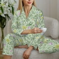 thumbnail image 6 of Naloa flower and leaf Pajamas for Women Set, Womens Pajama Sets, Lounge Sets for Women, 2pjs for Women-Large, 6 of 7