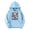 Light Blue, variant on Boys Girls 100 Days of School Hoodie - Kids Letter Graphic Long Sleeve Preppy Back to School Sweatshirt