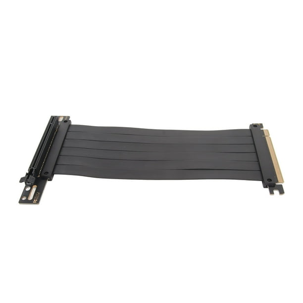 Cable elevador PCIE 3.0 X16 Cable extensor flexible de alta velocidad de 90 grados Puerto de extensión de tarjeta Cable de extensión de tarjeta gráfica Negro 30 cm / 11,8 pulgadas