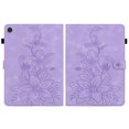 thumbnail image 2 of FJLBDE Case for Lenovo Tab M8 4th Gen 2024/2023 (TB-301FU, TB-300FU), Embossed Flower PU Leather Flip Wallet Folio Stand Cover with Pencil Holder, Purple, 2 of 7