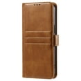 thumbnail image 3 of SaniMore for Samsung Galaxy A15 PU Leather Case, Wallet Design with Card Slots Cash Pocket [Wrist Strap] Flip kickstand Full Body Protection Magnetic Closure Business TPU Shell, Brown, 3 of 11