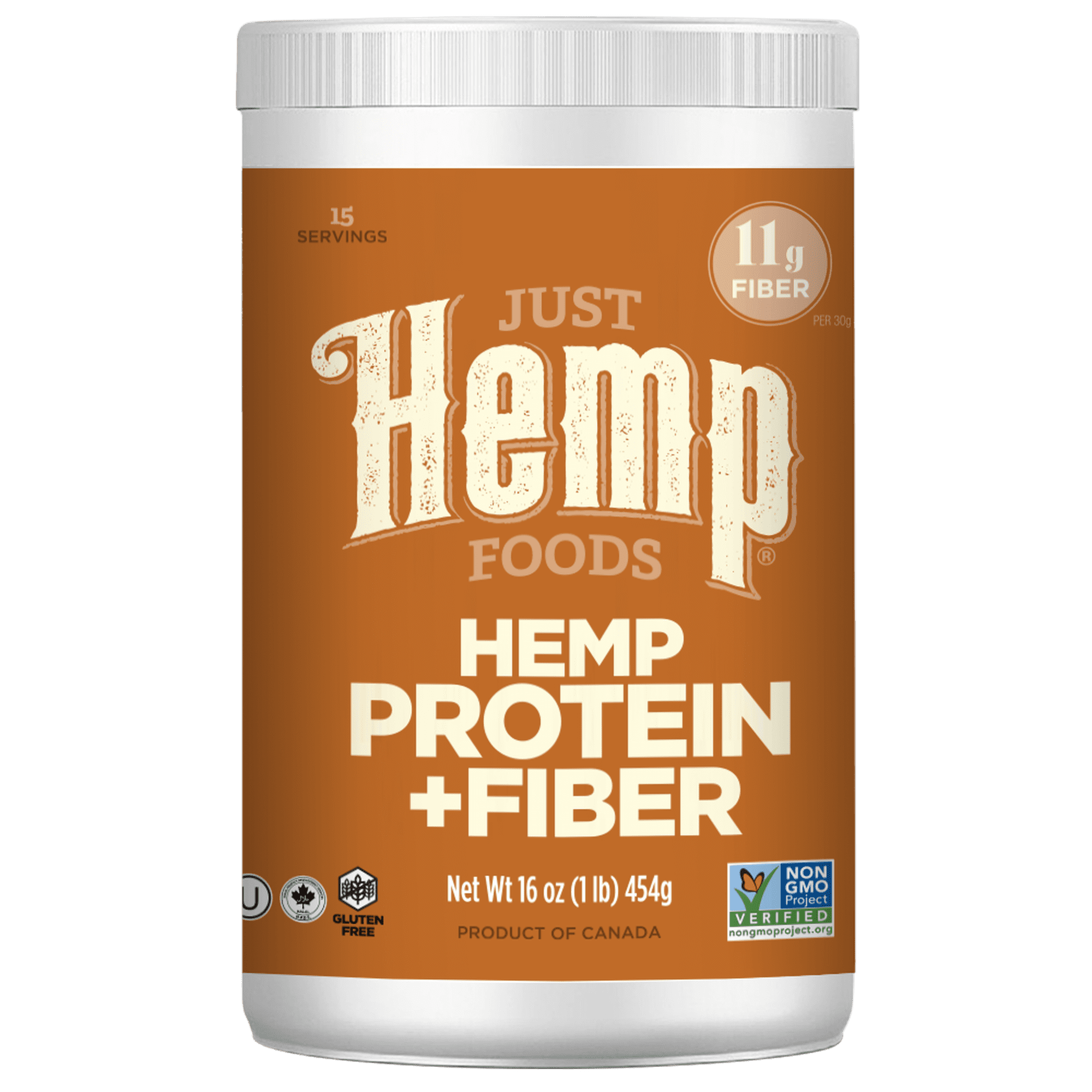 Just Hemp Foods Hemp Protein & Fiber Powder, 11g of Protein & 11g of Fiber per Serving, 16 oz