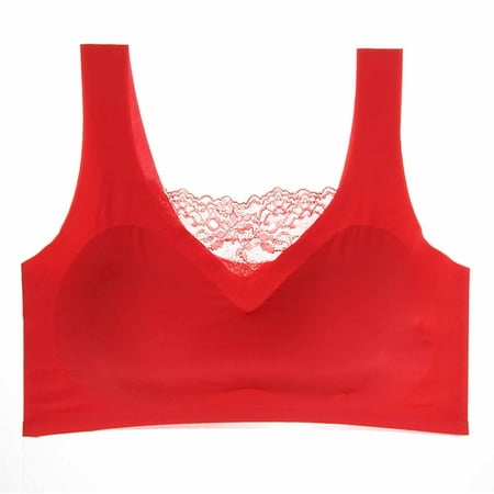 QIPOPIQ Lingerie Deals Women Bra Lingerie Seamless Plus Size OnePiece Elastic Comfort Vest Bra Underwear