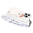 thumbnail image 3 of For Iphone 14 Pro Max Silicone Wallet Phone Case With Lanyard(Big White Bear),iPhone 15 Pro Max, 3 of 5