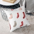 thumbnail image 6 of Square Throw Pillow Covers with Core, Colorful Christmas Socks Pillows for Sofa Beds, 20"x20", 6 of 9