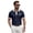 Navy, variant on Telankuip Summer Color Block Waffle Short Sleeve Polo Shirts for Men Casual Textured Quarter Button Collar Comfortable Breathable Top Dress Business Work Shirt with Pocket White XL