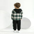thumbnail image 6 of Toddler Boys 2 Pieces Set Long Sleeve Plaid Hoodies Casual Pants Boys Fall Winter Sweatshirt Outfits, 6 of 8