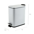 thumbnail image 6 of Bath Bliss Slim 1.3 gal Iron Step Pedal Bathroom Wastebasket with Soft Close Lid, White, 6 of 9