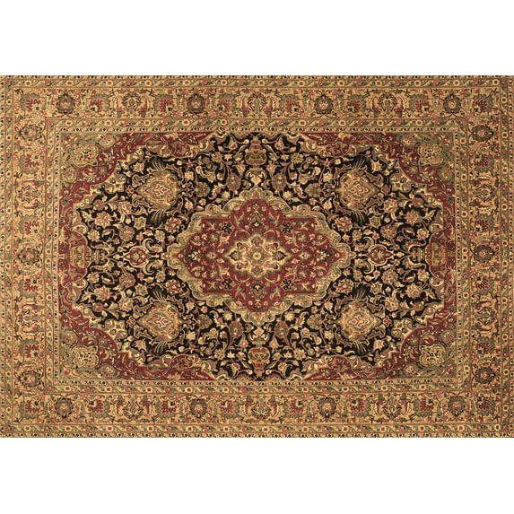 Ahgly Company Indoor Rectangle Medallion Brown Traditional Area Rugs, 8' x 12'