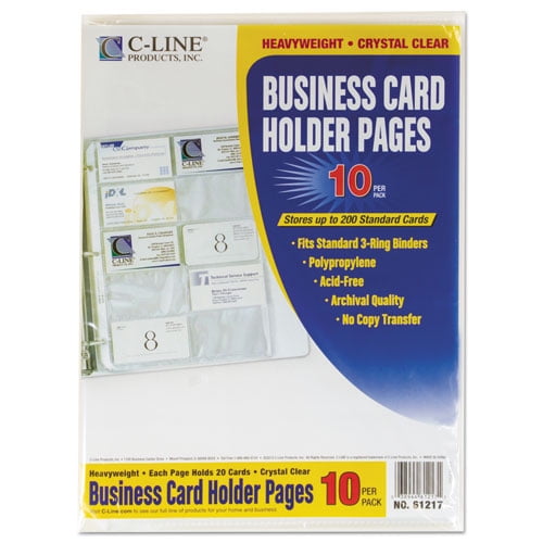 Business Card Refill Pages, For 2 x 3.5 Cards, Clear, 20 Cards/Sheet, 10 Sheets/Pack Business Card Refill Pages, For 2 x 3.5 Cards, Clear, 20 Cards/Sheet, 10 Sheets/Pack