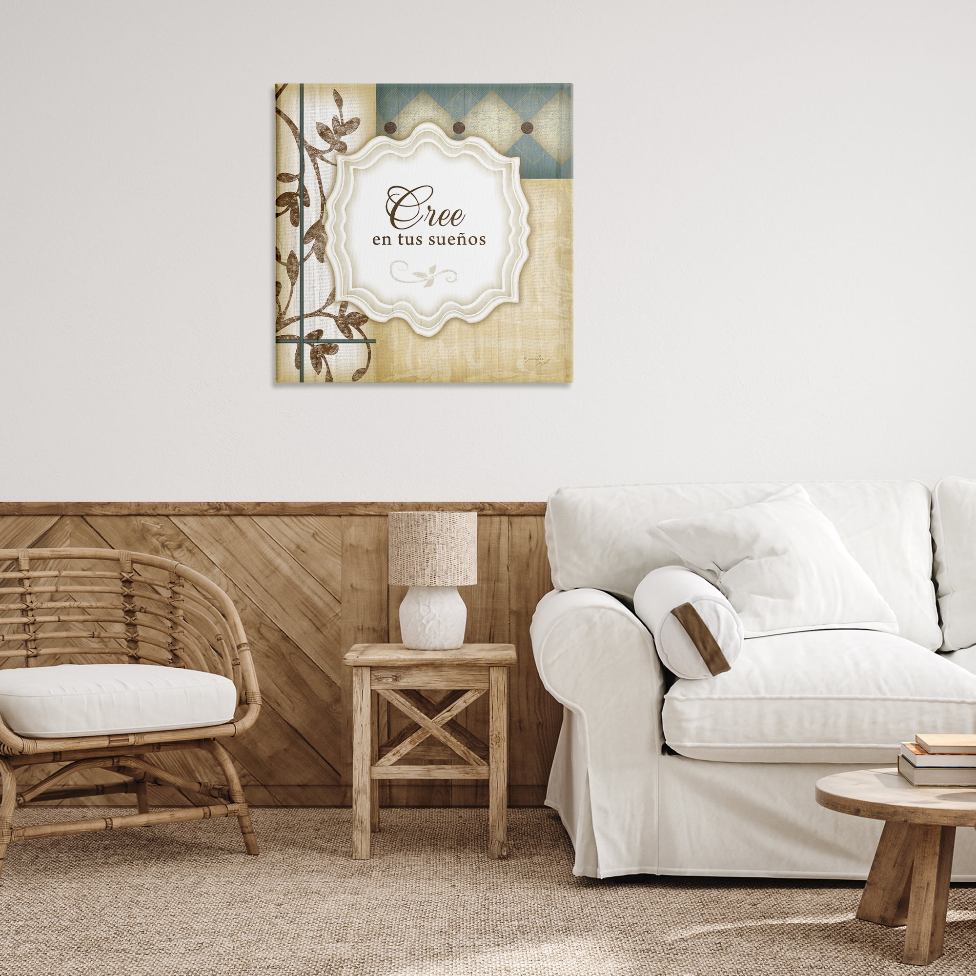 Stupell Industries Cree en tus Sueños Inspirational Quotes & Sayings Painting Wrapped Canvas Art Print Wall Art, 30 x 30