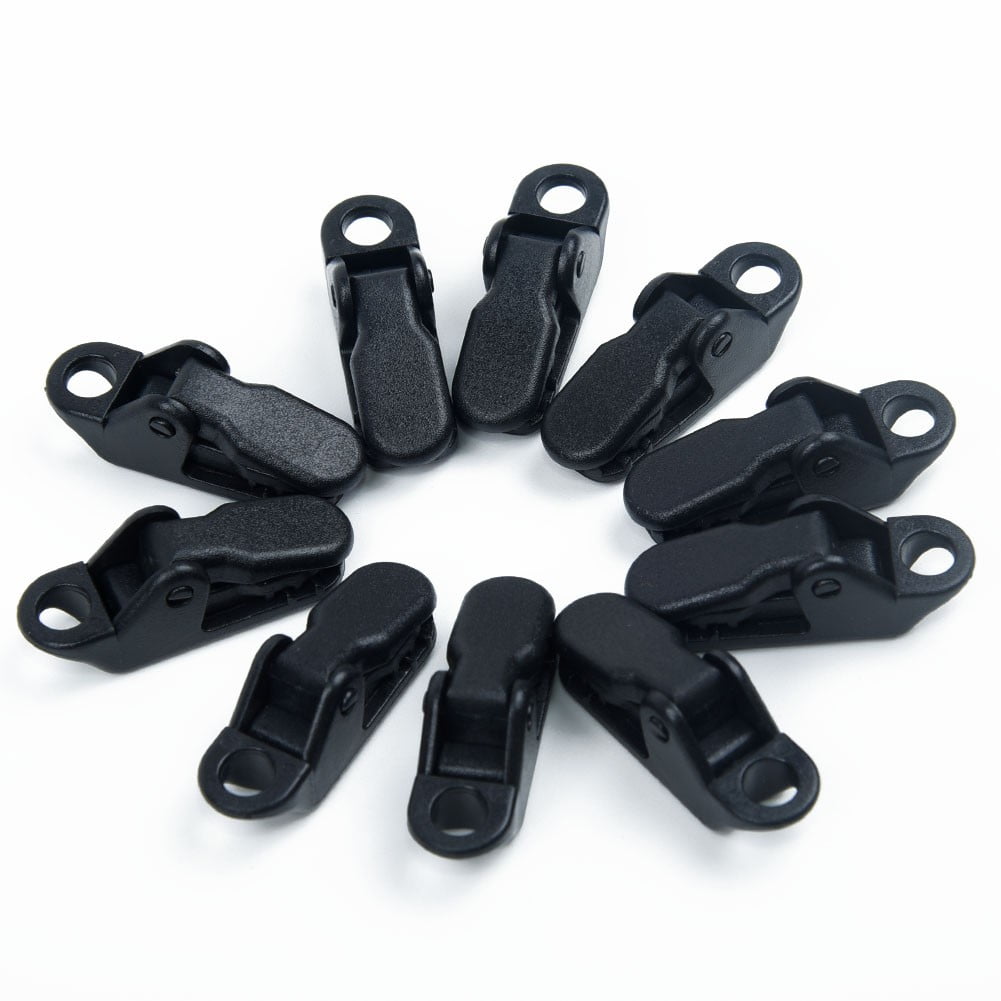 Unique Bargains Tent Clips Jaw Lock Grip Tarp Clamps Set Fastener for  Camping Canopy Outdoor Black Pack of 8