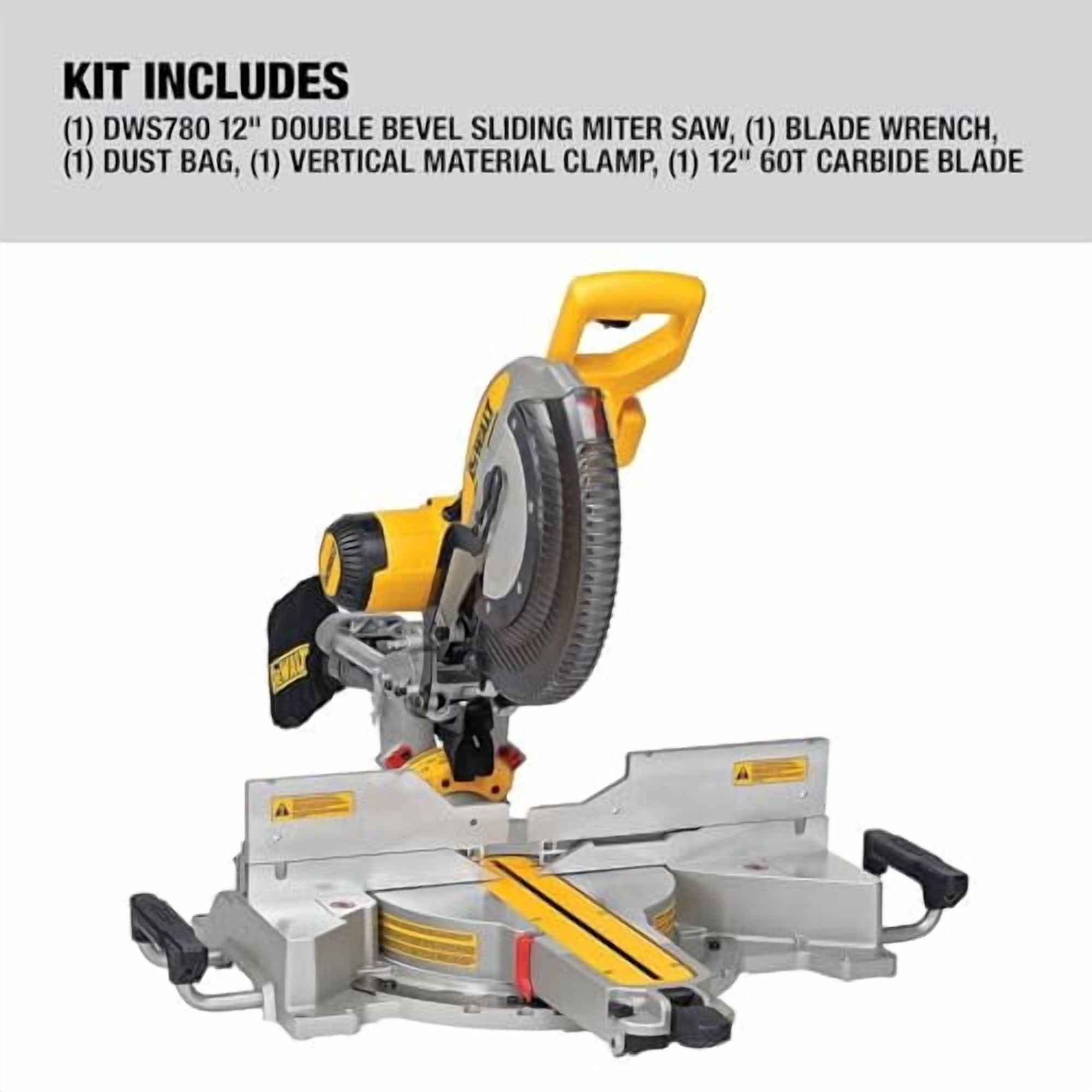 DeWalt DWS780 Sliding Compound Miter Saw, 15A, 12 In. - Quantity 1