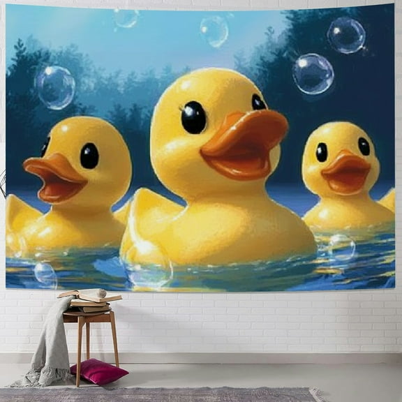 Patifu Rubber Ducks Tapestry Wall Hanging Unique Style Graphic Tapestries Home Decor Art Living Room Bedroom Apartment Farmhouse Dorm Decoration 40x30inch