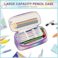 thumbnail image 3 of 78PCS Cute Black Pencil Case with Supplies, Pastel Highlighters Gel Pens Mechanical Pencils Set, Back to School Supplies Student Stationary Set, Pencil Pouch with Supplies, Purple Red Gradient, 3 of 7