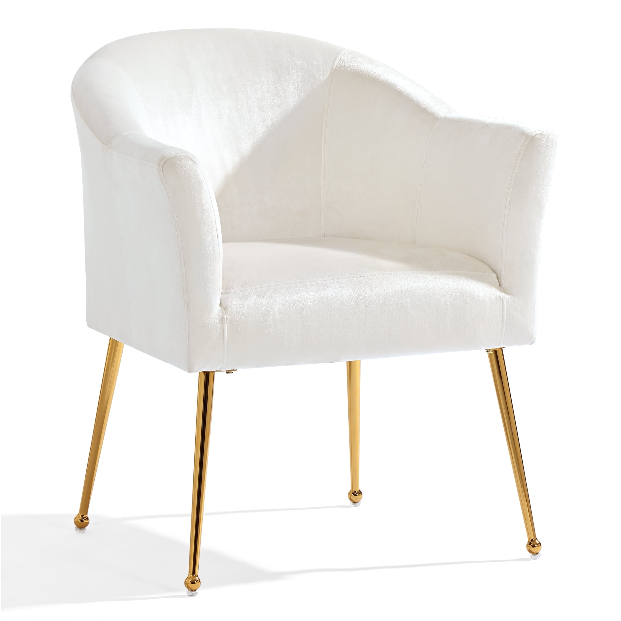 YYAo Velvet Accent Chair, Upholstered Comfy Armchair with Metal Legs for Bedroom, Living Room, White YYAo Velvet Accent Chair, Upholstered Comfy Armchair with Metal Legs for Bedroom, Living Room, White