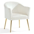 thumbnail image 5 of Kadyn Polyester Accent Chair, Modern Armchair with Gold Metal Legs, Single Reading Chair for Living Room, White, 5 of 11