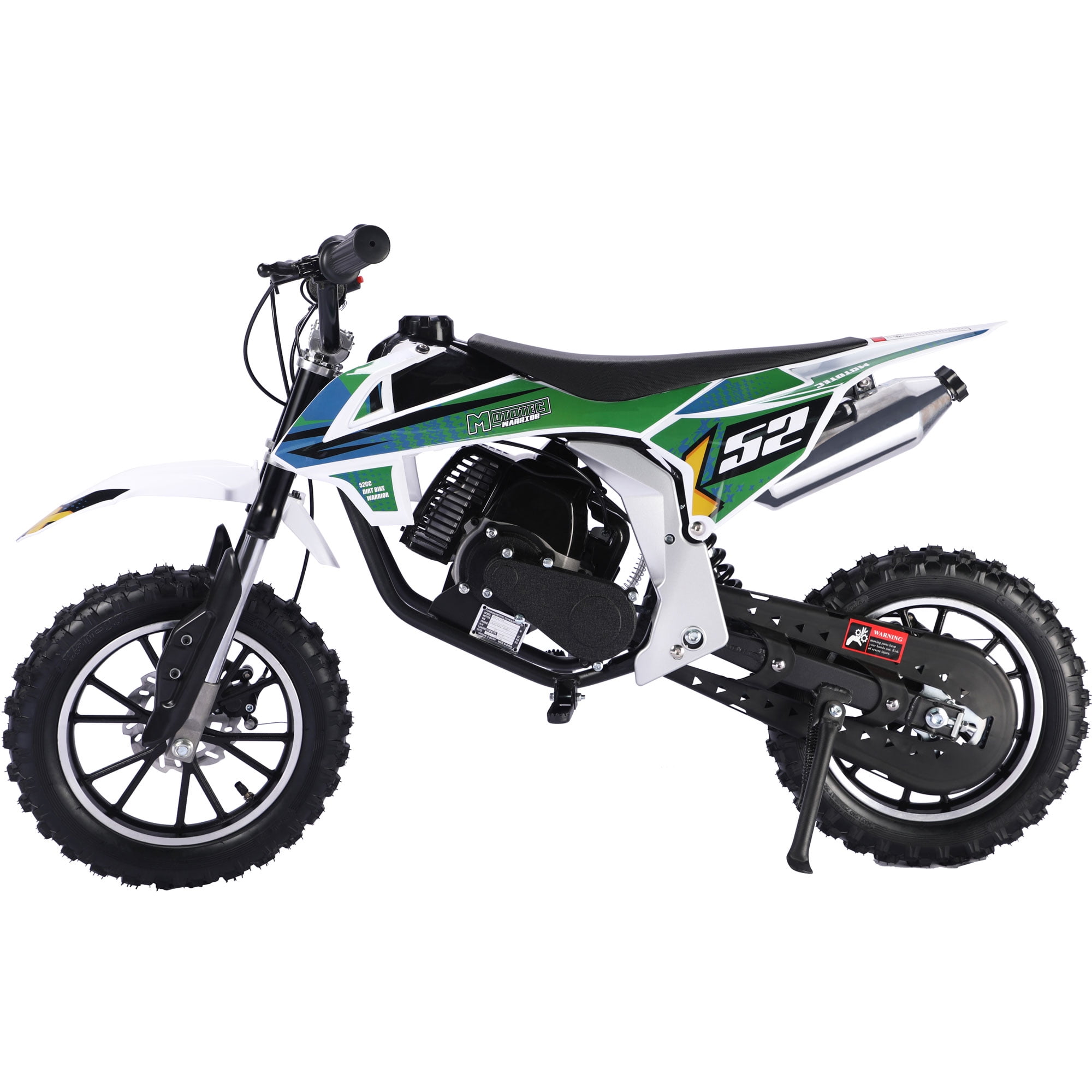 MotoTec Warrior 52cc 2-Stroke Kids Gas Dirt Bike Green