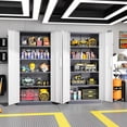 thumbnail image 2 of SOLAURA 71 inches Tall Metal Garage Storage Cabinet with Locking Doors and Adjustable Shelves for Home, Office(Light Gray and Dark Gray), 2 of 7