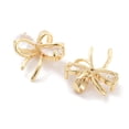 thumbnail image 2 of 2pcs Brass Micro Pave Cubic Zirconia Pendants Bowknot Real 18K golden Plated 16x15x4mm Hole: 5x3mm, 2 of 3