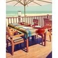 thumbnail image 2 of Outdoor Tablecloth with Umbrella Hole & Zipper, Autumn Leaves Rectangle Tablecloth 60x102 Inch, Orange Sunrise Ombre Lake Reflection Patio Table Cover Waterproof Table Cloth for Picnic/Party, 2 of 7