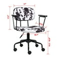 Leejay Retro Milk Cow Print Swivel Office Desk Chairs,Adjustable Task
