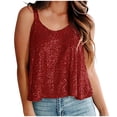 thumbnail image 2 of Pimelu Tank Top for Women Going out Tops for Women Trendy Party Club Sparkly Sequin Strap Shirts Summer Ladies Loose Crewneck Sleeveless Cami Blouses Womens Summer Tops, 2 of 6