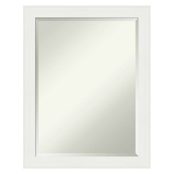 Amanti Art Vanity White Narrow Framed Bathroom Vanity Mirror