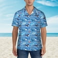 thumbnail image 4 of Fotbe Blue Fish Hawaiian Shirt for Men Unisex Summer Beach Casual Short Sleeve Cotton Linen Button Down Shirts-3X-Large, 4 of 9