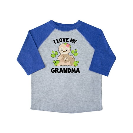 

Inktastic Cute Sloth I Love My Grandma with Leaves Gift Toddler Boy or Toddler Girl T-Shirt