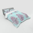 thumbnail image 3 of Ambesonne Hamsa Bedding Set 3 Pcs, Boho Ornate Art, Twin XL, Blue Pink, 3 of 3