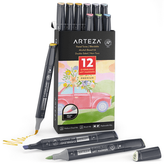 Arteza Premium Acrylic Artist Marker Set, Classic Hues And Metallic Colors,  Replaceable Tips - 20 Pack : Target