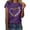 Violet, variante sur SMihono Hauts pour Femmes Été Chic Décontracté Femmes Décontracté Impression de Lettres Manches Courtes Col Rond T-Shirt Ample Blouse Hauts Grande Taille T-Shirt